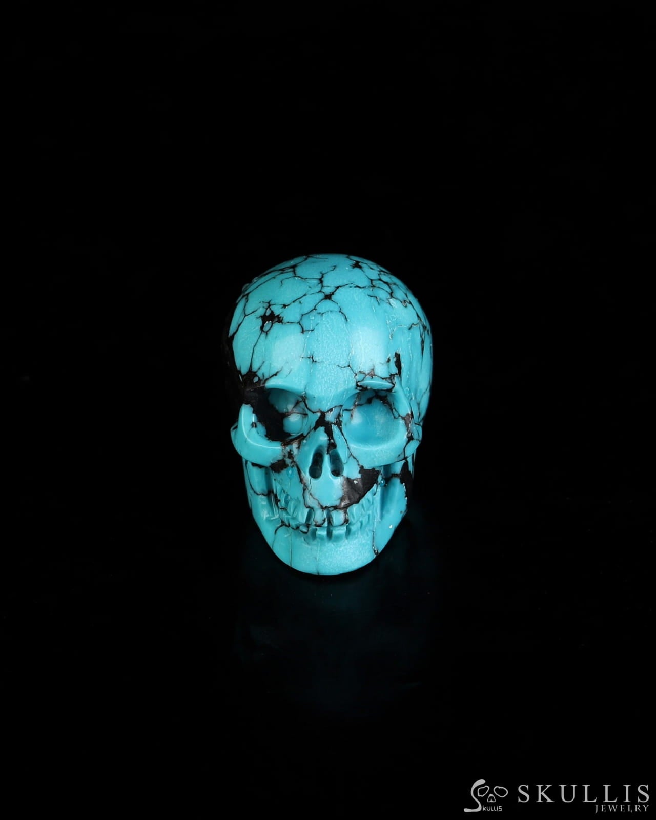 0.7’’ Turquoise Carved Gem Skull Skullis Realistic - 0500073 Tiny Gemstone Skull