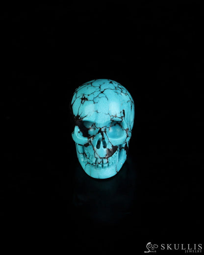 0.7’’ Turquoise Carved Gem Skull Skullis Realistic - 0500073 Tiny Gemstone Skull