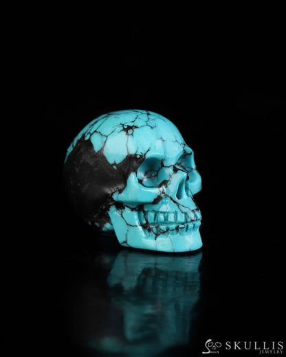 0.7’’ Turquoise Carved Gem Skull Skullis Realistic - 0500073 Tiny Gemstone Skull
