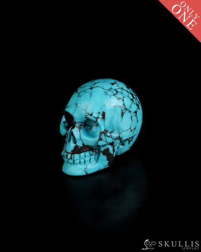0.7’’ Turquoise Carved Gem Skull Skullis Realistic - 0500073 Tiny Gemstone Skull