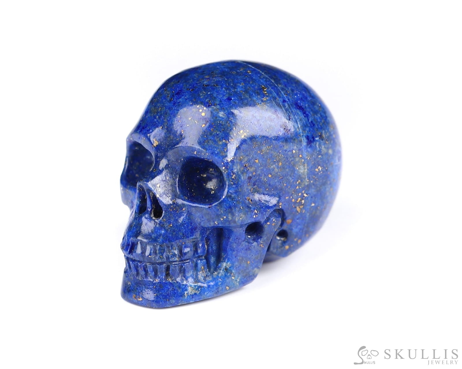 Gem Skull Of Lapis Lazuli Carved Realistic Tiny Gemstone