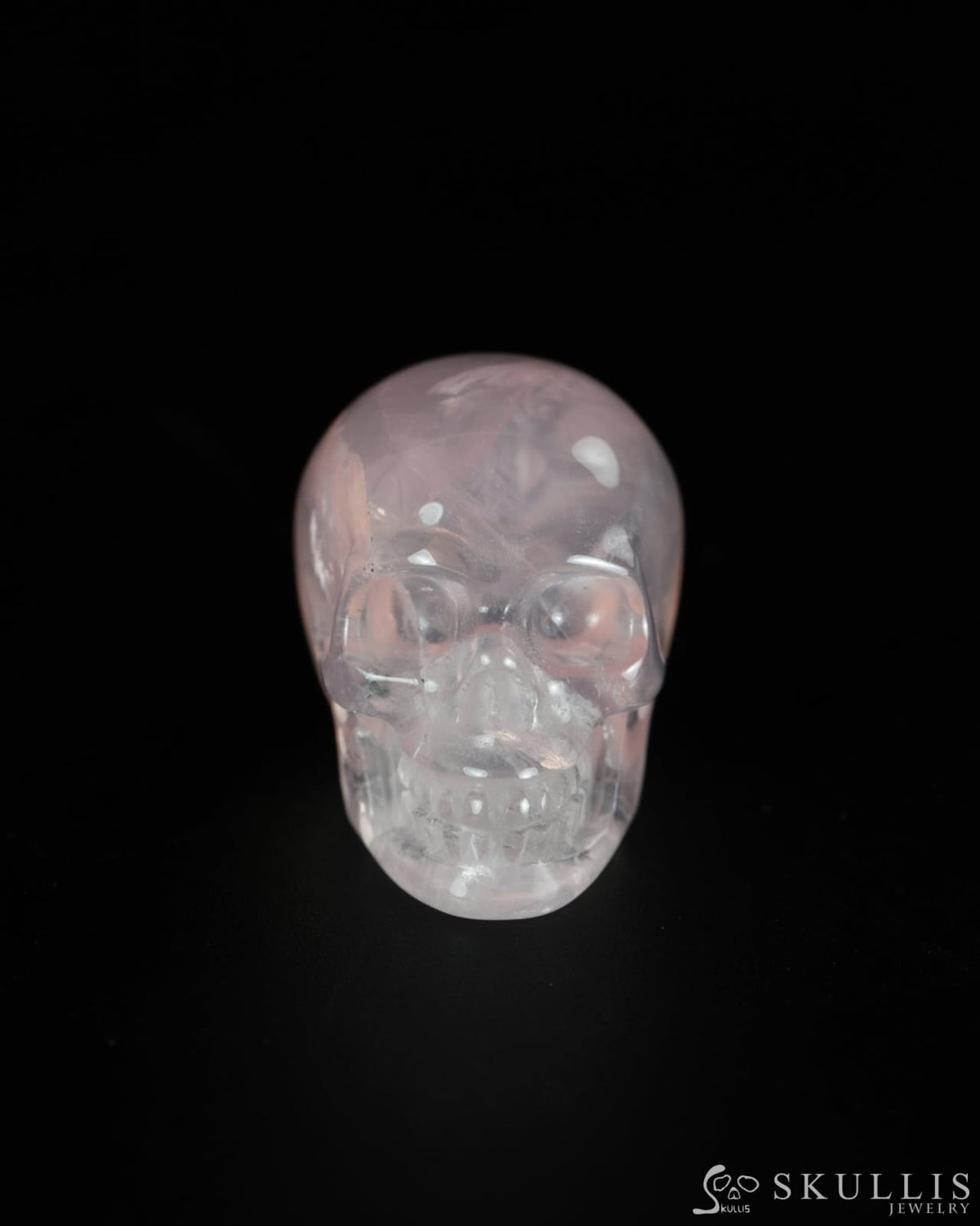 0.8’’ Rose Quartz Carved Gem Skull Skullis Realistic - 9900594 - Tiny Gemstone Skull
