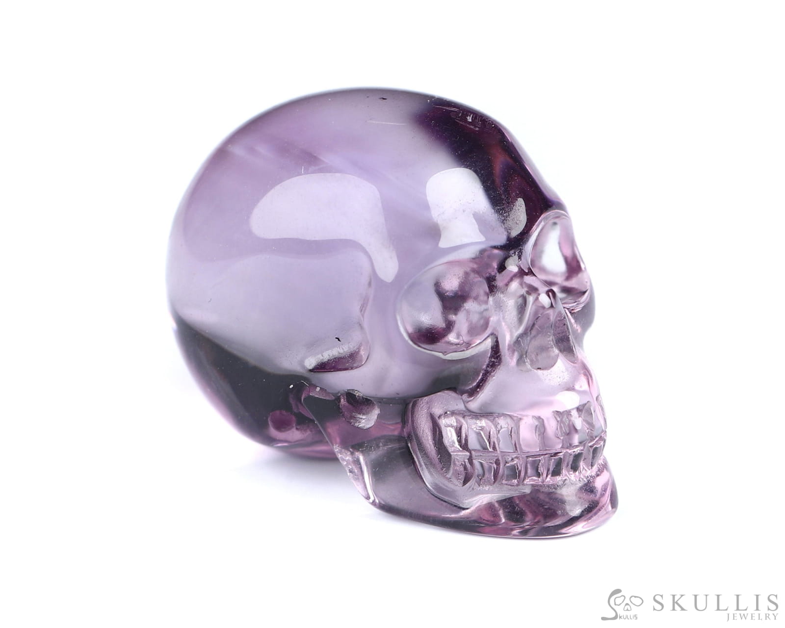 Gem Skull Of Amethyst Carved Realistic Tiny Gemstone