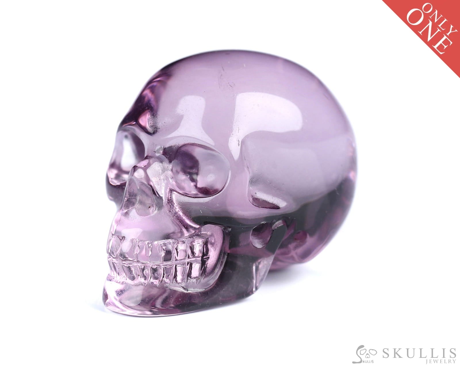 Gem Skull Of Amethyst Carved Realistic Tiny Gemstone