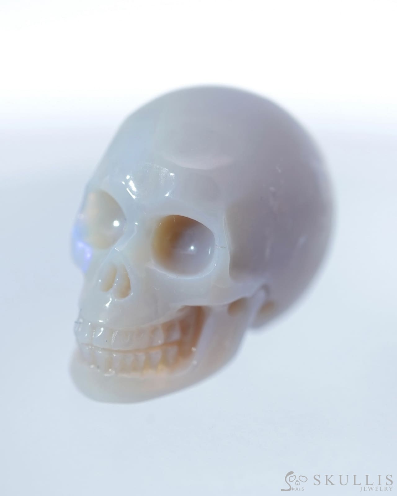 0.9’’ Australian Opal Carved Gem Skull Skullis Realistic - 0500006 Tiny Gemstone