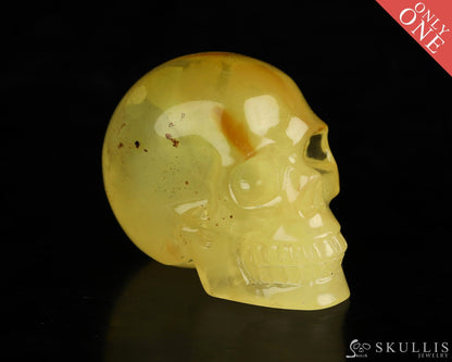 Gem Skull Of Baltic Amber Carved Realistic Tiny Gemstone