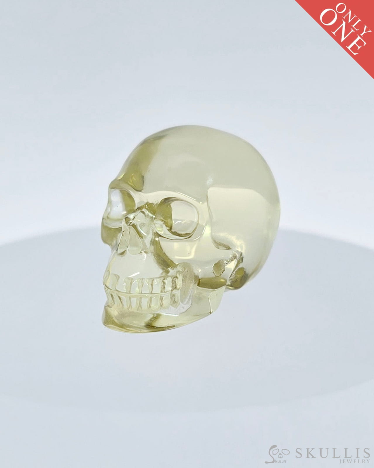 0.9’’Citrine Carved Gem Skull Skullis Realistic - 9500069 Tiny Gemstone