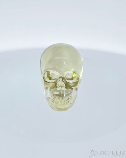 0.9’’Citrine Carved Gem Skull Skullis Realistic - 9500069 Tiny Gemstone