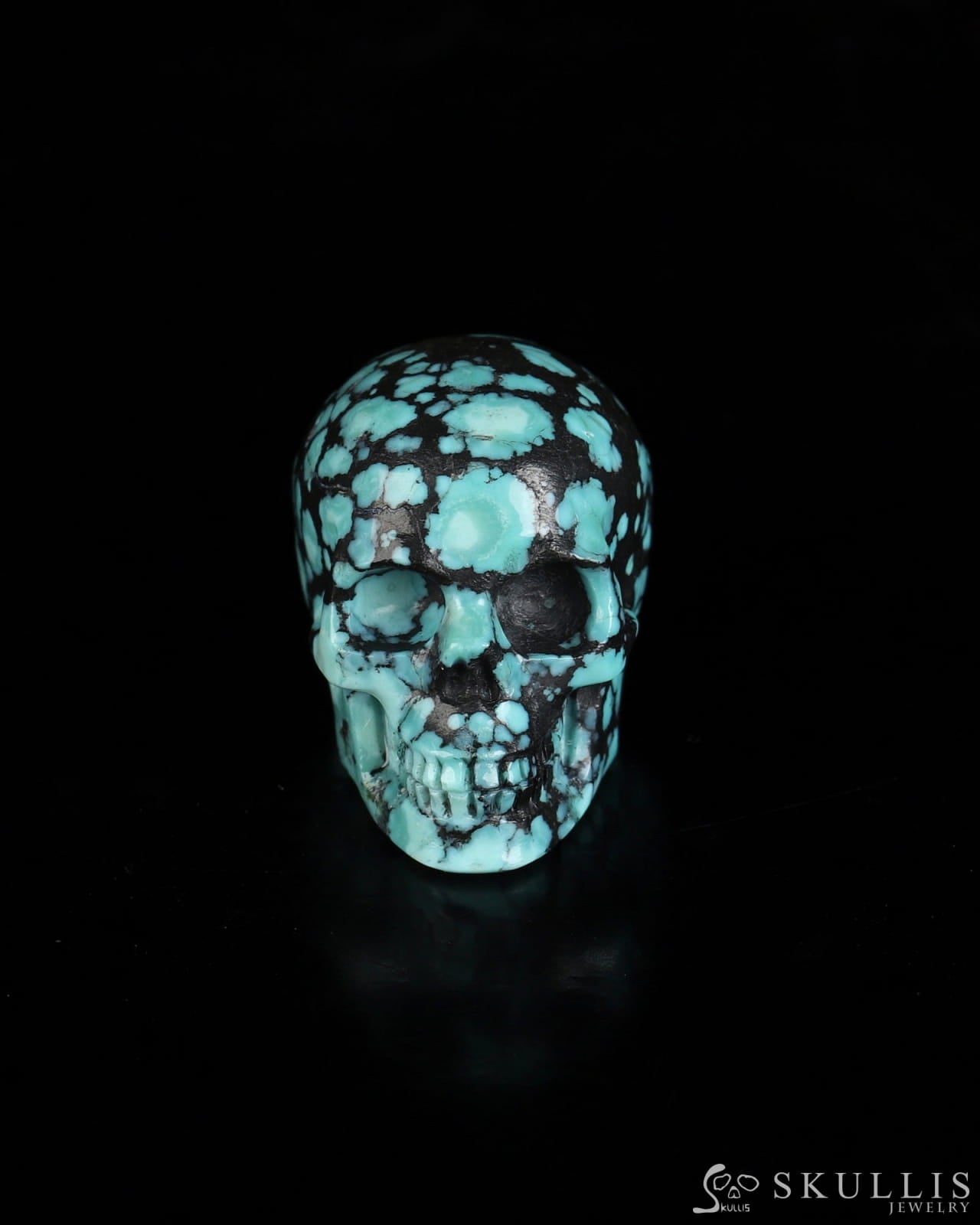 0.9’’ Turquoise Carved Gem Skull Skullis Realistic - 0500068 Tiny Gemstone Skull