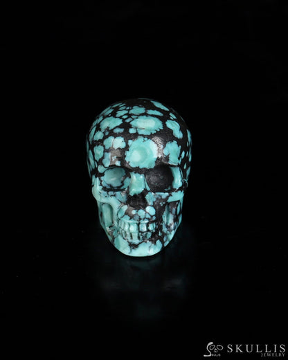 0.9’’ Turquoise Carved Gem Skull Skullis Realistic - 0500068 Tiny Gemstone Skull