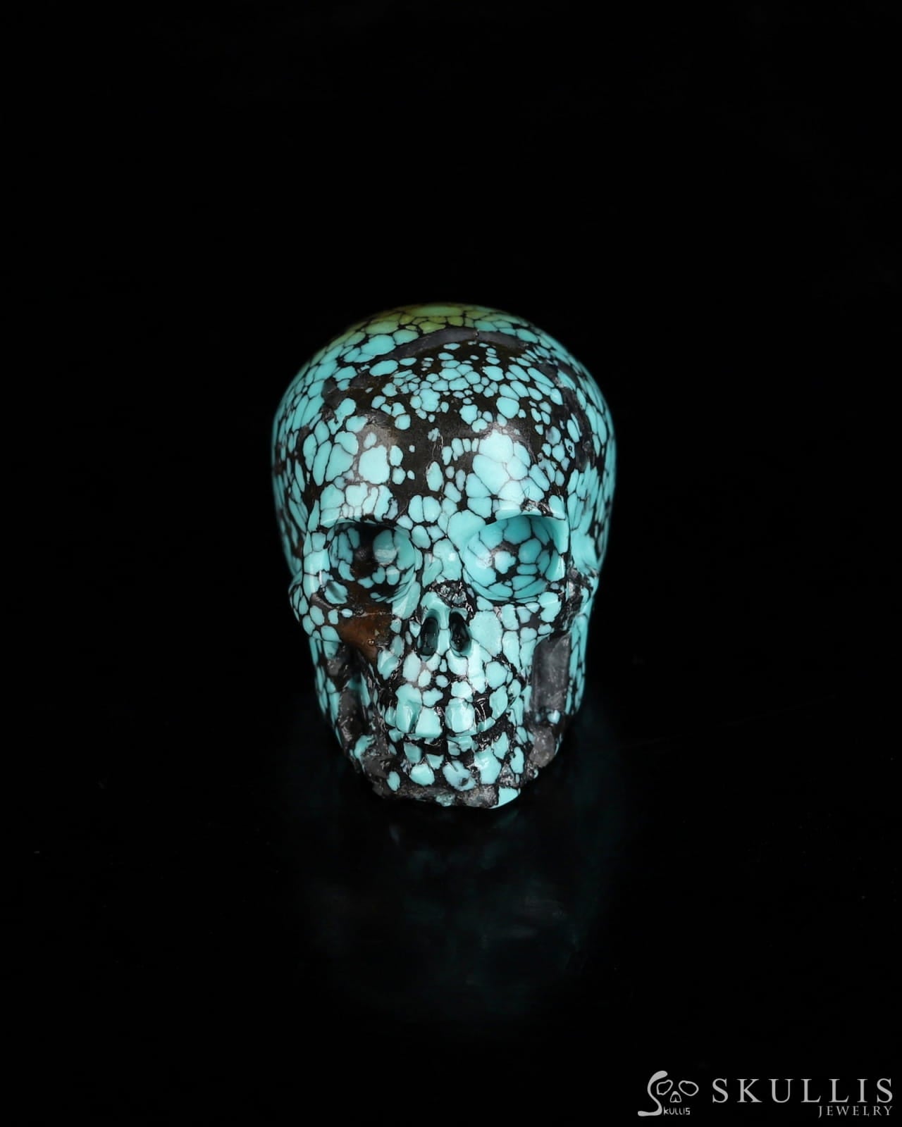 0.9’’ Turquoise Carved Gem Skull Skullis Realistic - 0500069 Tiny Gemstone Skull