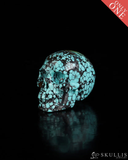 0.9’’ Turquoise Carved Gem Skull Skullis Realistic - 0500069 Tiny Gemstone Skull
