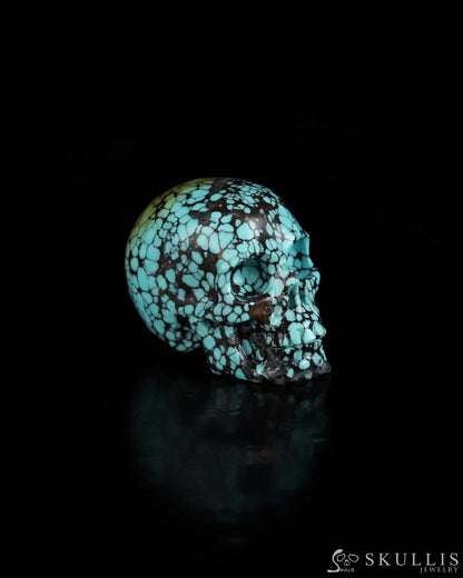 0.9’’ Turquoise Carved Gem Skull Skullis Realistic - 0500069 Tiny Gemstone Skull
