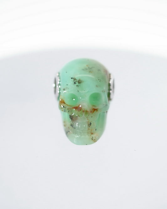 Skullis Signature Chrysoprase Gem Skull Pendant or Necklace, Hand Carved, for Women & Men - 0500019