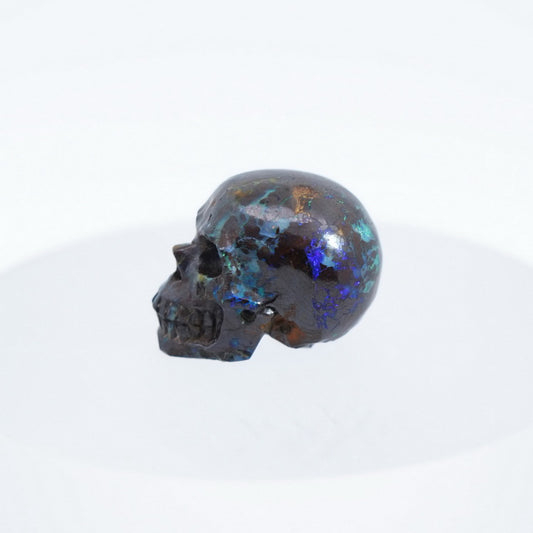 0.7" Matrix Opal Carved Gem Skull, Skullis Realistic - 0500038