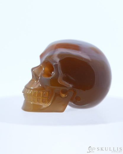 1.1’’Agate Carved Gem Skull Skullis Realistic - 0800037 Tiny Gemstone Skull