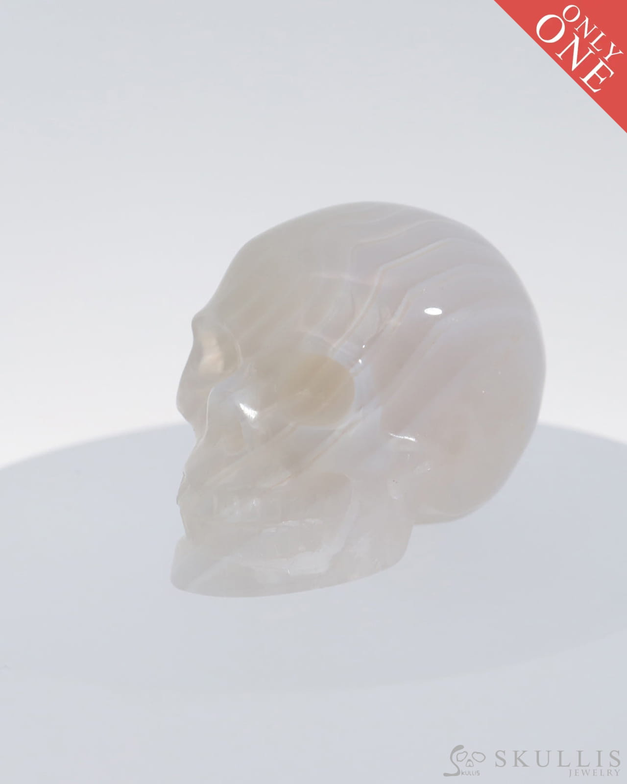 Gem Skull Of Agate Carved Realistic Tiny Gemstone