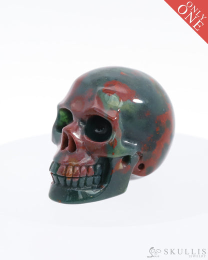 Gem Skull Of Bloodstone Carved Realistic Tiny Gemstone