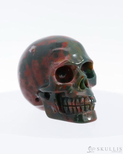 Gem Skull Of Bloodstone Carved Realistic Tiny Gemstone