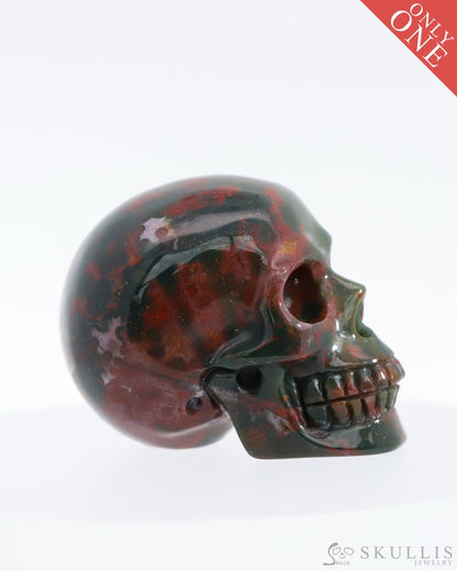 Gem Skull Of Bloodstone Carved Realistic Tiny Gemstone