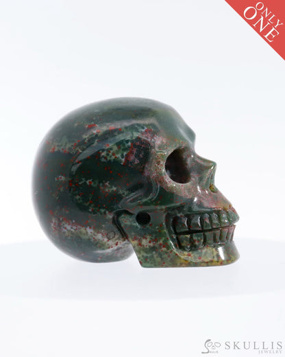 Gem Skull Of Bloodstone Carved Realistic Tiny Gemstone