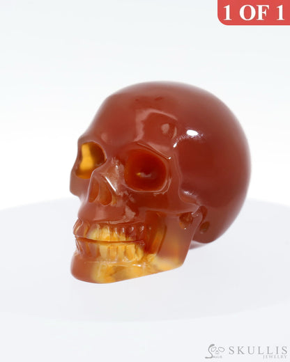 Gem Skull Of Carnelian Carved Realistic Tiny Gemstone