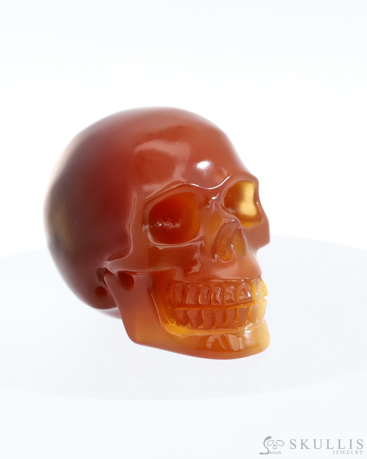 Gem Skull Of Carnelian Carved Realistic Tiny Gemstone