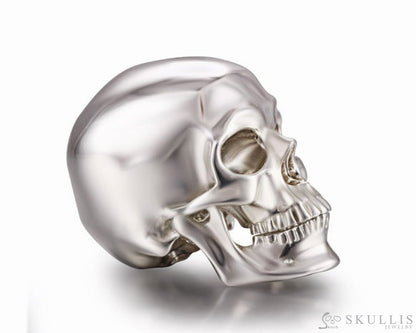 1.2’’ Solid 925 Sterling Silver Carved Gem Skull Skullis Realistic - S0000789 Tiny Gemstone