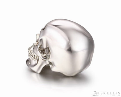 1.2’’ Solid 925 Sterling Silver Carved Gem Skull Skullis Realistic - S0000789 Tiny Gemstone