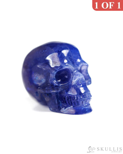 1.3’’ Tanzanite Carved Gem Skull Skullis Realistic - 8900349 Tiny Gemstone Skull
