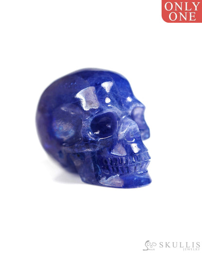 1.3’’ Tanzanite Carved Gem Skull Skullis Realistic - 8900349 Tiny Gemstone Skull
