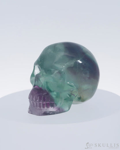 Gem Skull Of Fluorite Carved Realistic Tiny Gemstone