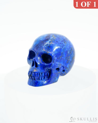 1.5’’ Lapis Lazuli Carved Gem Skull Skullis Realistic - 9500190 Tiny Gemstone Skull