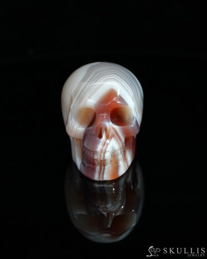 1.5’’ Mozambique Agate Carved Gem Skull Skullis Realistic - 0500045 Tiny Gemstone Skull