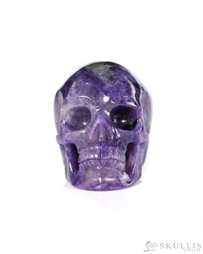 1.5’’ Russian Charoite Hand Carved Gem Skull Skullis Super Realistic - 9900530 - Tiny Gemstone Skull