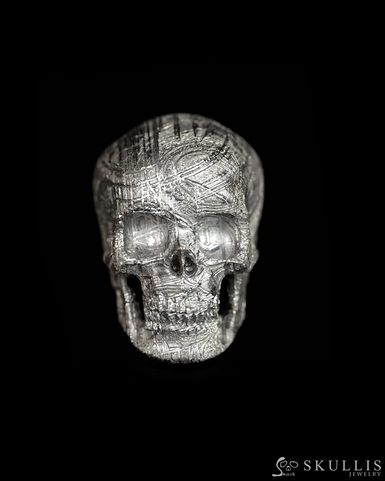 1.5’’ Sweden Meteorite Carved Gem Skull Skullis Super Realistic - 9500250 - Tiny Gemstone Skull
