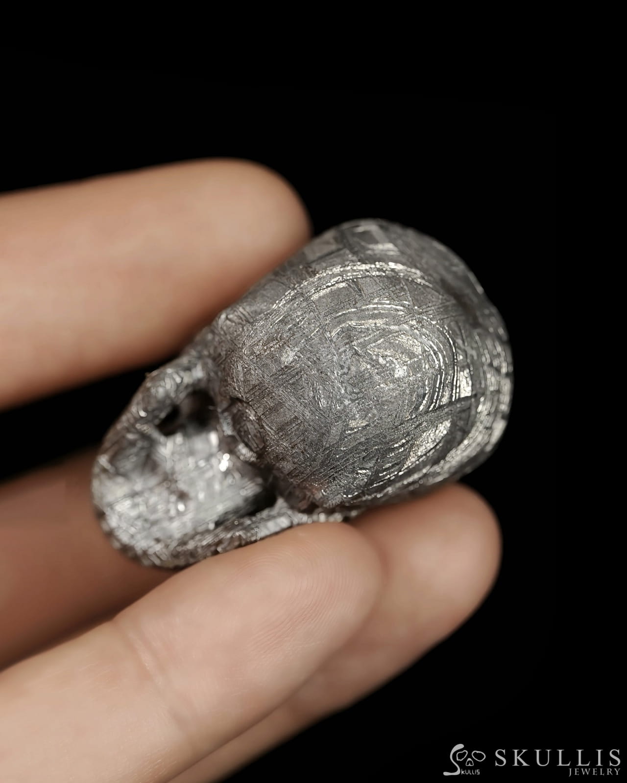 1.5’’ Sweden Meteorite Carved Gem Skull Skullis Super Realistic - 9500250 - Tiny Gemstone Skull
