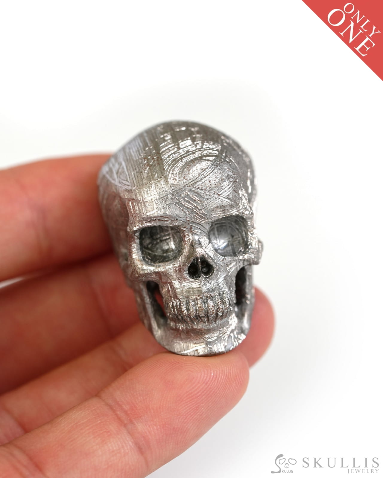 1.1’’ Sweden Meteorite Carved Gem Skull Skullis Super Realistic - 9500250 Tiny Gemstone Skull