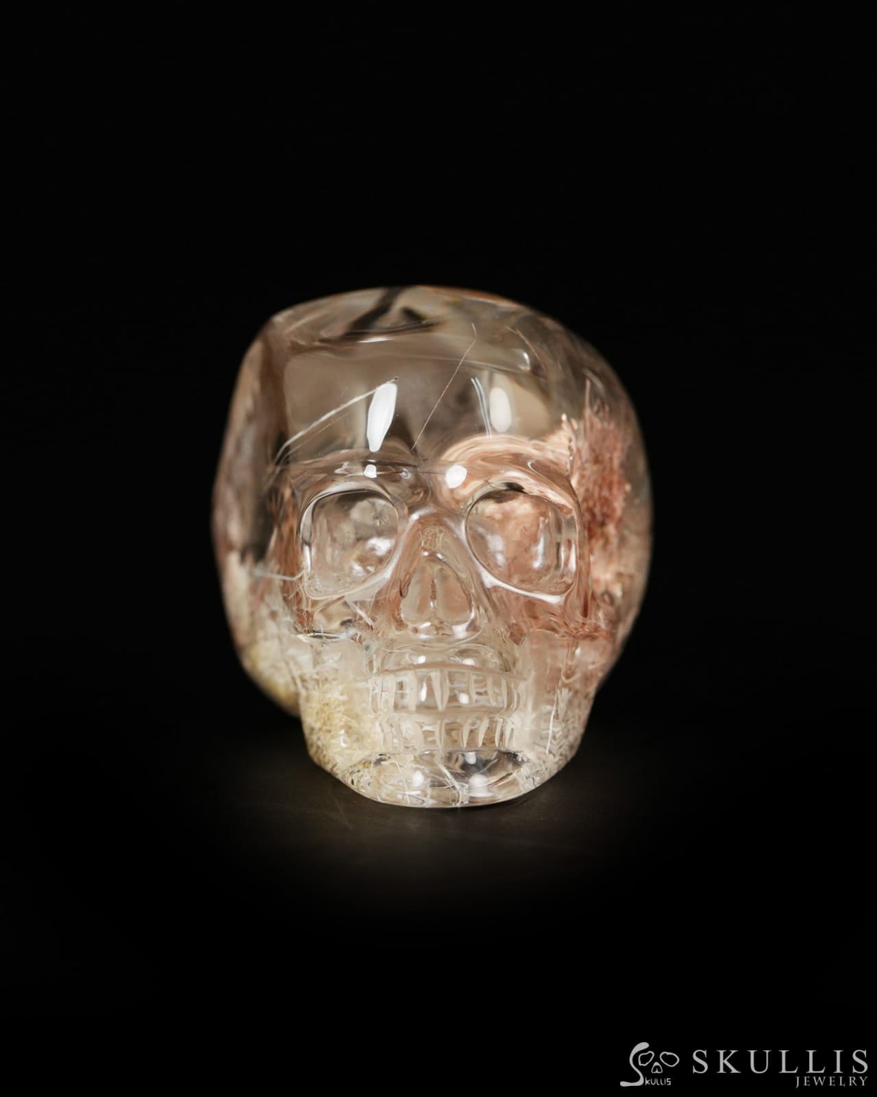 1.6’’ Phantom Quartz Rock Crystal Hand Carved Crystal Skull Sculpture Crystal Healing - 9900529 - Tiny Gemstone Skull
