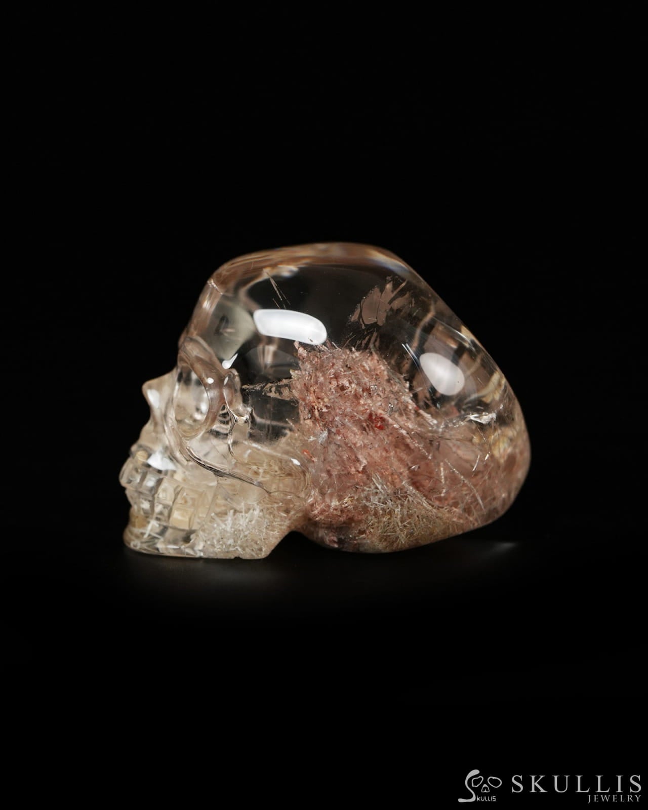 1.6’’ Phantom Quartz Rock Crystal Hand Carved Crystal Skull Sculpture Crystal Healing - 9900529 - Tiny Gemstone Skull