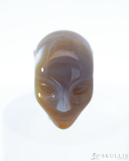 1.7’’ Agate Carved Gem Skull Skullis Realistic - 9500098 Tiny Gemstone