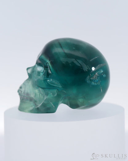 Gem Skull Of Fluorite Carved Realistic Tiny Gemstone