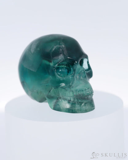 Gem Skull Of Fluorite Carved Realistic Tiny Gemstone