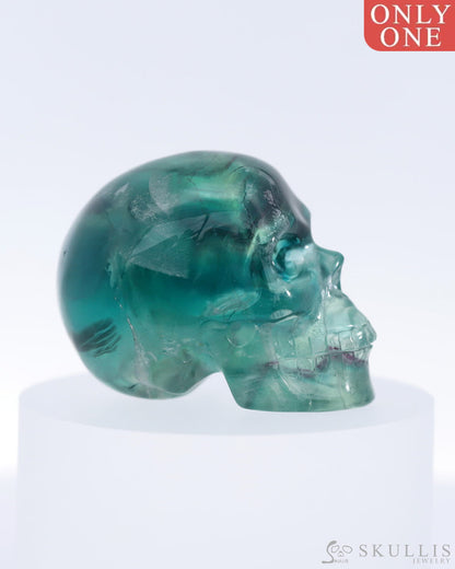 Gem Skull Of Fluorite Carved Realistic Tiny Gemstone