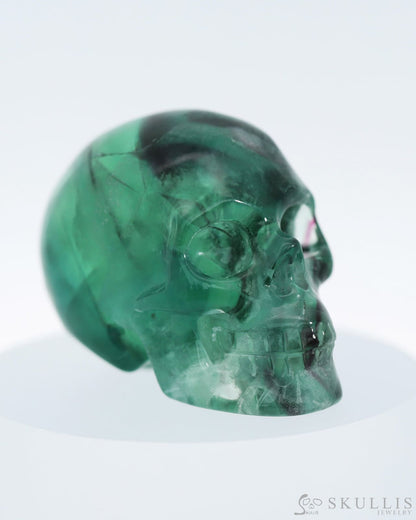 Gem Skull Of Fluorite Carved Realistic Tiny Gemstone