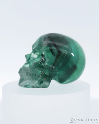 Gem Skull Of Fluorite Carved Realistic Tiny Gemstone