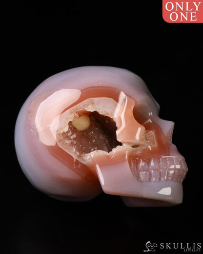 1.8’’ Mozambique Agate Carved Gem Skull Skullis Realistic - 9800018 Tiny Gemstone