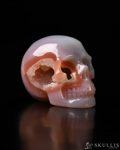 1.8’’ Mozambique Agate Carved Gem Skull Skullis Realistic - 9800018 Tiny Gemstone