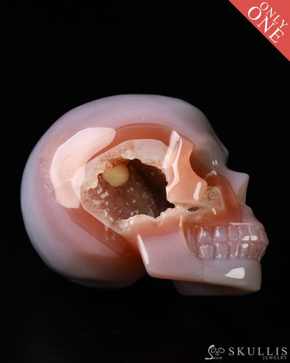 1.8’’ Mozambique Agate Carved Gem Skull Skullis Realistic - 9800018 Tiny Gemstone