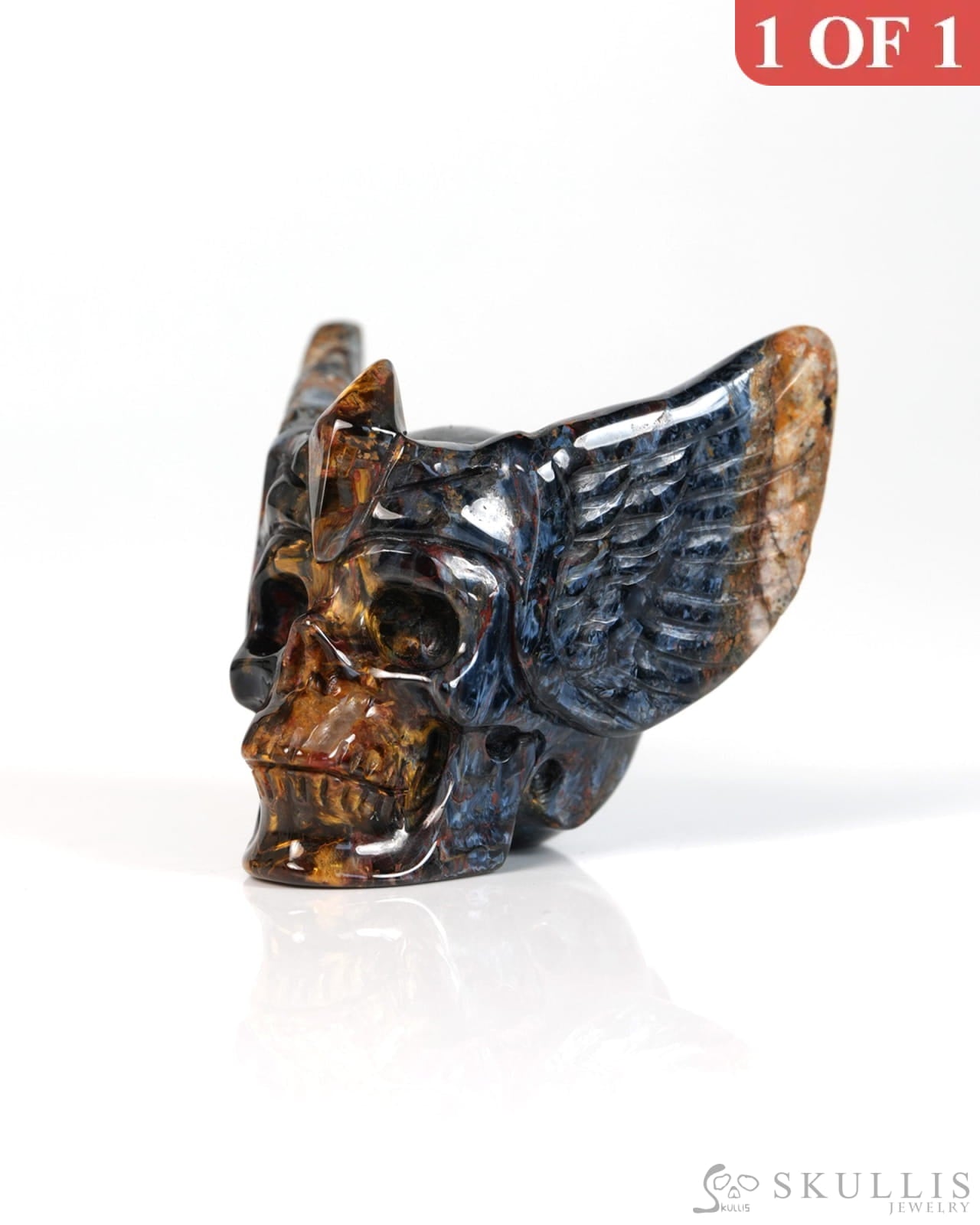 1.9’’ Pietersite Hand Carved Guardian Crystal Skull Sculpture Crystal Healing - Y9900358 - Tiny Gemstone Skull